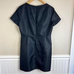 Madewell LBD Textured Black Brocade Jacquard Fit & Flare Dress Metallic Classic Photo 4