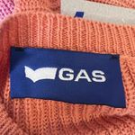 GAS Ombre Sweater Orange Pink Blue Chunky Crew Neck 100% Cotton Size Small New Photo 2