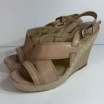 Antonio Melani Tan Leather Wedge Sandals Womens size 8.5M Photo 1
