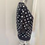 Tea N Rose Tea & Rose Sz: S Dark Dusty Gray Polka Dot Short Balloon Sleeve Sweater. Photo 2
