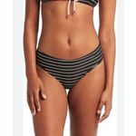 Sea Level Stripe Mid Rise Bikini Bottoms (New) Black Size 8 Photo 0