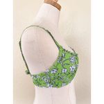 Zaful Green Floral Swim Top Small 4 Balconette Swim Top Ruffle Tie Back Photo 4