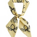 Madewell 100% Silk Twill Tie Scarf Hair Bag Accessory Floral Iced Lemon NWT Photo 0