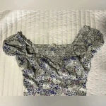 Blue Blush  smocked floral blue and purple mini dress Photo 1