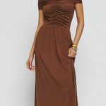 Reformation  Brown Off-Shoulder Dress Photo 0