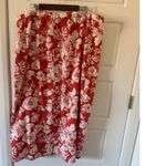 Old Navy sz XXL Womens Linen Red Floral Print Stretchy Pull On Maxi Dress Beach Photo 5