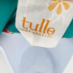 Anthropologie Tulle Teal Rain Coat Jacket Big Buttons Peter Pan Collar Small Photo 5