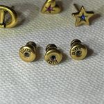 Christian Dior DIOR LUCKY CHARM SET OF STUD Earring Antique Gold-Finish Metal Pink Blue Crystal Photo 7
