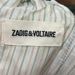 Zadig & Voltaire Zadig‎ & Voltair Womens Pants 4 Green Pull On Trouser Pin Stripe Side Wide Leg Photo 5