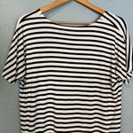 Quince  Maternity Black and White Striped‎ Bamboo Short Sleeve Tee Photo 6