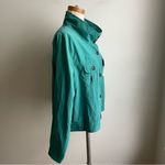 Croft & Barrow Vintage  Women's Nylon Jacket Turquoise Dog Appliques High Neck XL Photo 3
