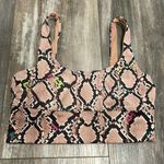 Beach Riot Jeweled Python  Peyton Top Bikini Gym Snakeskin Sexy size medium Photo 5