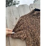 American Living Women's  Animal Print Sweater Top Short Sleeve Medium Cotton Fall Photo 3