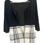 Eliza J Black & White Plaid Zipper Back Knit Cozy Sweater Dress Women Sz 6 Photo 6