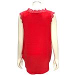 CCC Red Lace Trim Satin Sleeveless Tank Top V Neck Dressy Blouse Size Large Photo 2