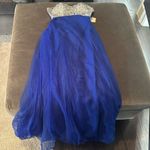 Women’s Blue Full Length Sparkly Tulle & Sequined Prom Party Dress Size XS Photo 8