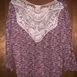 Charming Charlie Maroon And White Sweater Photo 0