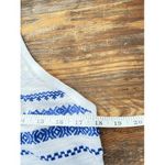 Sam Edelman B8 Racerback Tank Top Blue Geometric Aztec Print White Linen L Photo 3