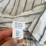 Sigrid Olsen  Black and White Striped Button Down Shirt Photo 5