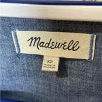 Madewell Womens Chambray Ruffle Yoke Button Up Top Photo 4