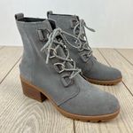 Sorel  Cate Leather Lace-up Ankle Boots US9.5 Quarry (Grey) Gum 2 Waterproof $190 Photo 0