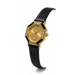Gold Tone Black Accent Women's Quartz Fashion Watch with Rhinestone‎ Detail Photo 1