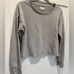 Colsie Gray Cropped Relaxed Crewneck Sweatshirt Size S Photo 1