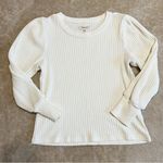 Madewell White Ribbed Long Sleeve Sweater Top Photo 0