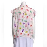 Alice + Olivia  Eli Flutter-Sleeve Silk Top
Sunday Macaroons, Size XS NWT Photo 6