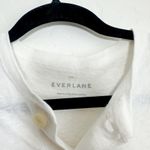 Everlane  | ReCotton 100% Cotton Long Sleeve Button Henley Top in White Photo 4