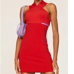 Herve Leger Revolve Herve By Herve Léger High Neck halter Bandage mini Dress red cardinal L Photo 0
