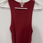 Bozzolo Red Ribbed Flowy Raceback Tank Top Photo 0