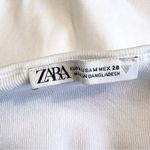 ZARA Mixed Ribbed Poplin Balloon Mini Dress in White Medium Photo 12