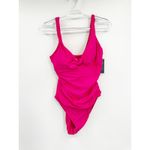 Ralph Lauren Lauren  Pink Passionfruit Front Tie Tummy Control One Piece Swimsuit Photo 1