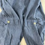 Bryn Walker M Medium Pants Linen Navy Cargo Jogger Lagenlook Baggy Wide Leg Boho Photo 2