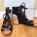 DV by Dolce Vit 'Lei' Black Suede Wedge Grommet Sandal Photo 2