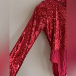 Motel NWT  Red Sequin Backless Bodysuit Size Small Photo 1