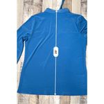 Anne Klein  Blue Lacy‎ Long Sleeve Tie Blouse Top Modern Feminine sz MEDIUM Photo 4