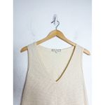 Anthropologie  Eri + Ali Cream Ribbed Knit Fringe Tank Top Medium Loose Tunic Photo 4