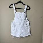 Madewell White Denim Shorts Overalls Size Small Raw Hem Photo 1
