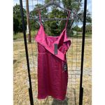 Lulus Stay Celebrating Magenta Satin Bodycon Mini Dress Size Medium M Purple Photo 2