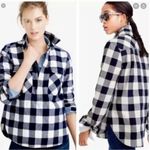 J.Crew Buffalo Plaid Wool Quarter Zip Pullover Navy XXS Photo 2