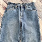 JustFab NWT  Women's Blue Jeans with Rhinestone Accents Straight Leg Photo 1