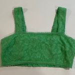 American Eagle  Green Floral Lace Bralette Crop Top Women’s Size S Photo 0