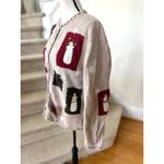 Croft & Barrow Vintage 90s Croft Barrow Tan Primitive Snowman Patchwork Cardigan Long Sleeve Photo 1