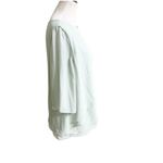 Number Sea Women’s Ruffled 3/4 Blouse Size 12 Seafoam Zipper Back Office Dressy Green Photo 3