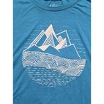REI Coop Shirt Women Medium Blue Camp Mountain Logo Short Sleeve Fitted Crew Green Size undefined Photo 2