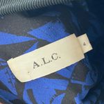 ALC Frank A.L.C. Isley Silk Shift Dress Size 4 Layered Side Slit Abstract Geometric Print Photo 3