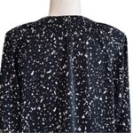 Bishop and Young Blouse Black White Speckled Wide Sleeve Tunic Top Size XS NEW Photo 3