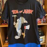 Tom and Jerry T Shirt with Blue Mesh Size L Photo 0
